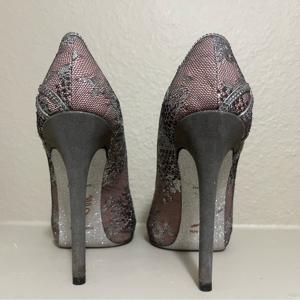 Celebrity’s choice Rene Caovilla Crystal trim silver lace - Picture 4 of 8